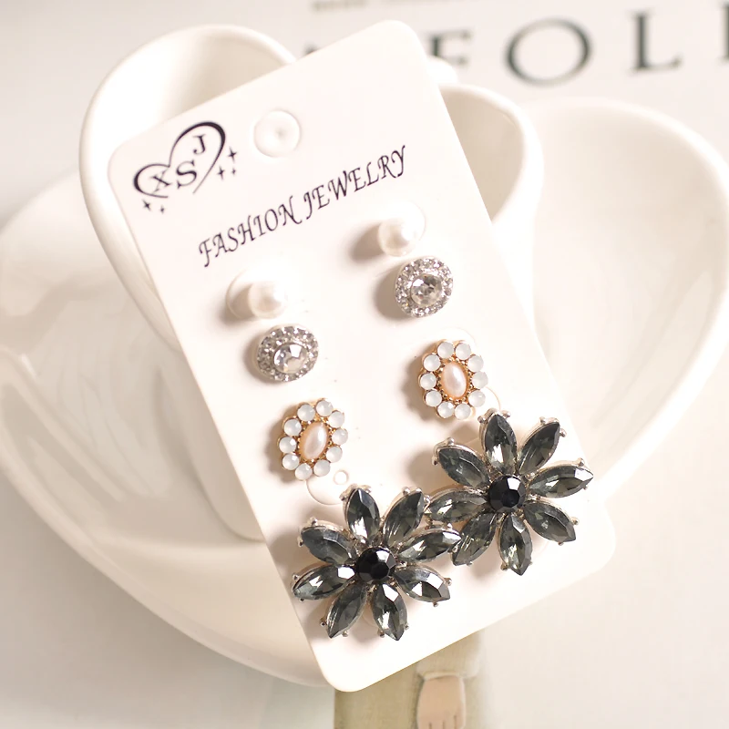 Hot sell fashionable gorgeous women jewelry girl birthday party beautiful pearl stud pin suit flower earrings agent shipping | Украшения и