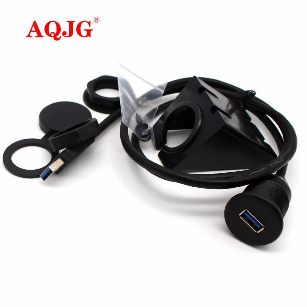 

Waterproof 1 Meter USB 3.0 Dash Flush Mount Extension Cable Male to Female Dashboard Panel for Car Boat Motorcycle