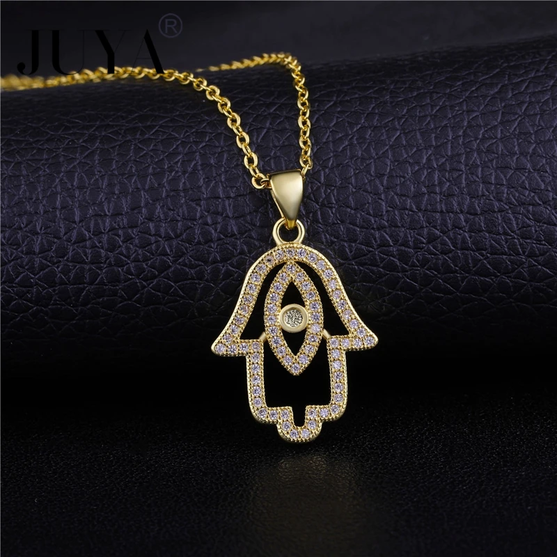 5pcs Fatima Hand Copper Zircon Khamsah Evil Eye Hamsa Charms Pendants for Jewelry Making DIY Bracelet Necklace Findings | Украшения и