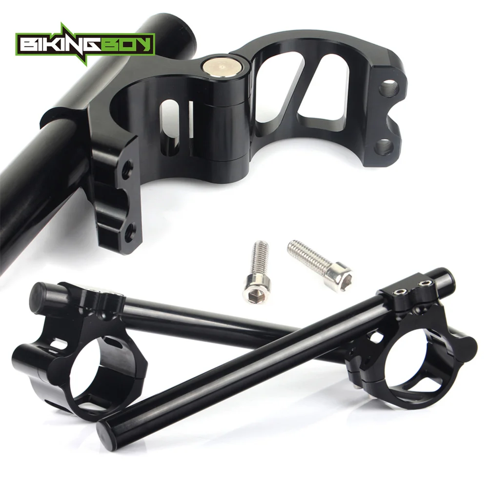 BIKINGBOY 46 мм сплит 7/8 &quotКлип Ons руль для Kawasaki ZX6R 600 Ninja 1998 1999 2000 2001 2002 ZRX 1100 1200 все