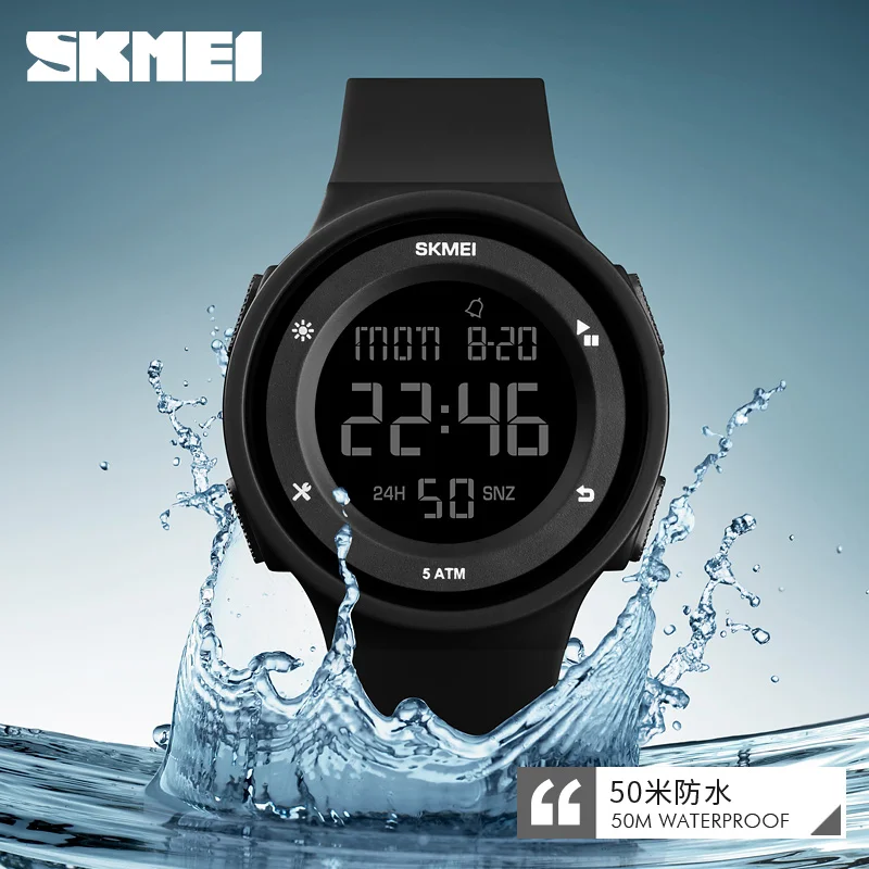 SKMEI женские уличные спортивные электронные часы модные силиконовые