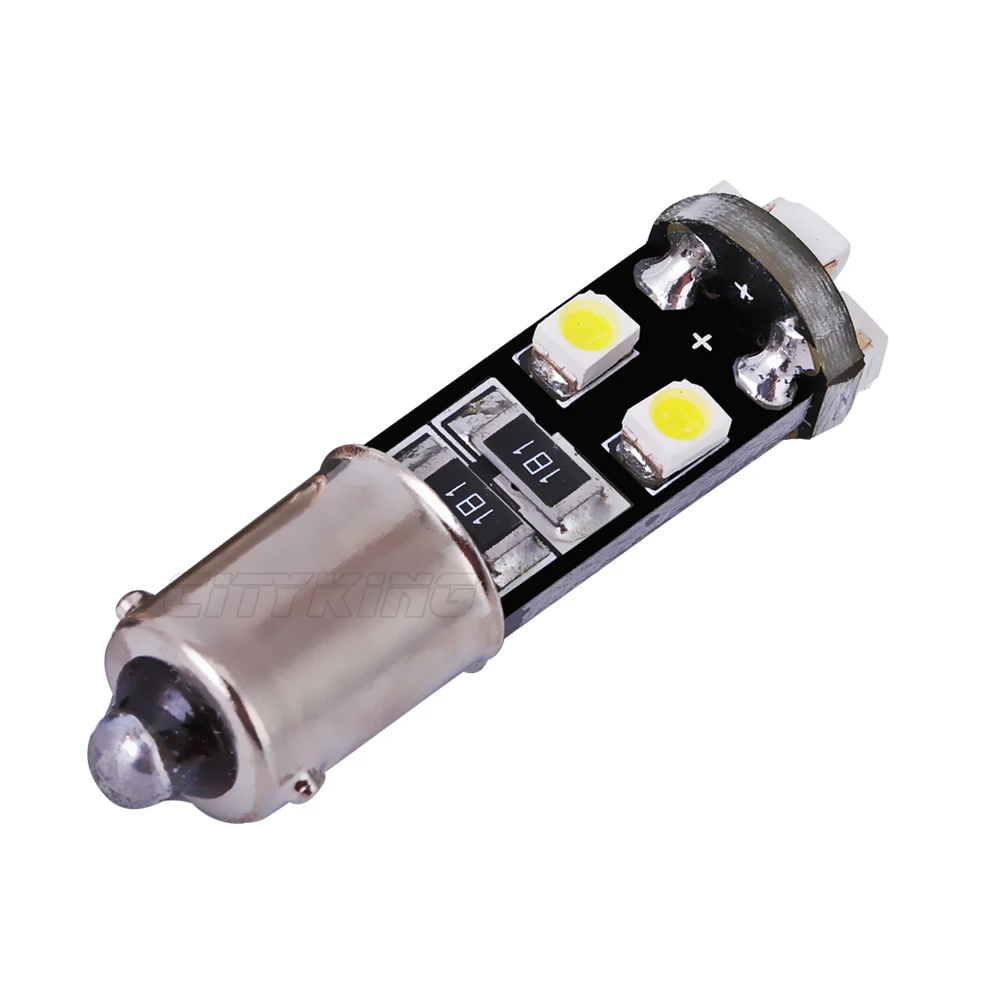 

Wholesale 50pcs/lot White Canbus W6W BA9S led bulb T10 T4W 182 430 ba9s 8smd 1210 3528 led BULB LIGHT NO OBC ERROR