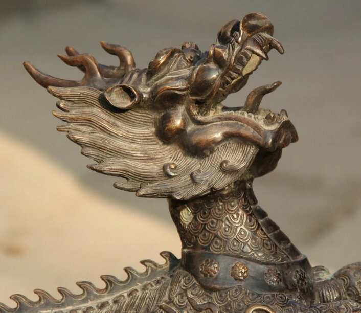 JP S0524 19&quot Chinese Bronze Folk exorcise Beast Kylin Chi-lin Qilin sculpture Statue Pair Discount 35% | Дом и сад