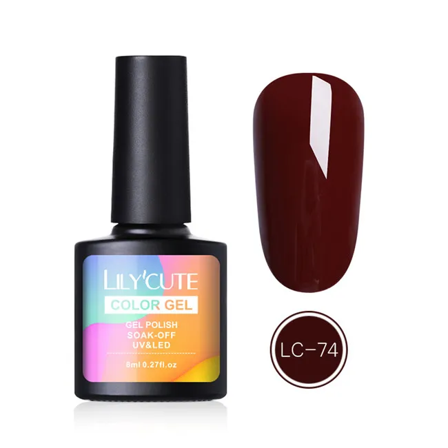 LC74 LILYCUTE 8 мл Хэллоуин УФ-гель для ногтей чистый цвет ногтей гель лак светодиодный Полупостоянный гель лак праймер для ногтей гель - Цвет: LC74