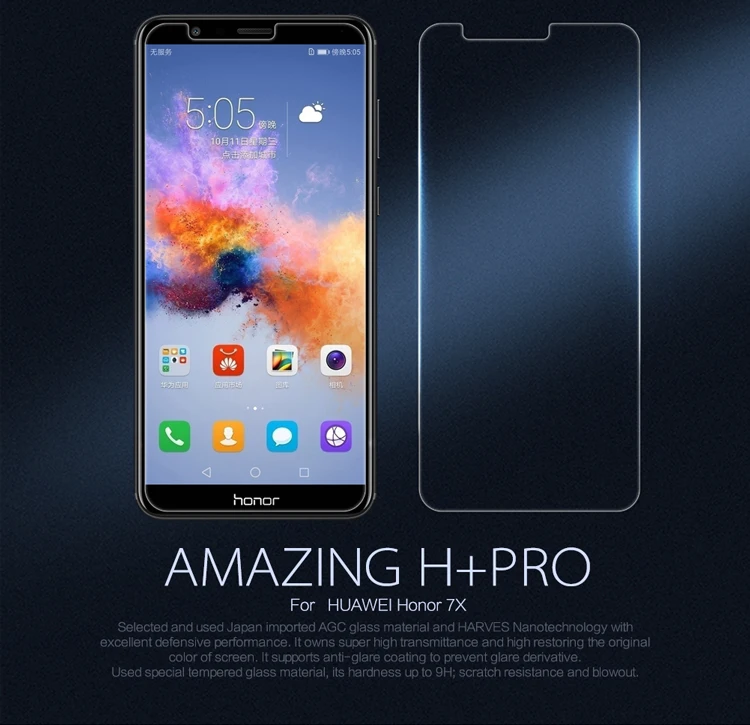 Honor 7x Экран Protector NILLKIN H + PRO 2.5D закаленное Стекло Защитная пленка для Huawei фильм|glass