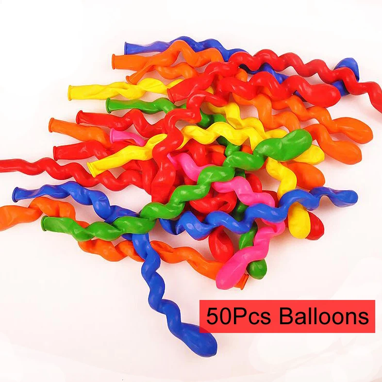 50 balloons 50 шт./лот, Гигантские Воздушные шары, резиновые гелиевые спиральные латексные шары, для свадьбы, дня рождения, вечеринки, украшения, Длинные полосы, шары GYH - Цвет: 50 balloons
