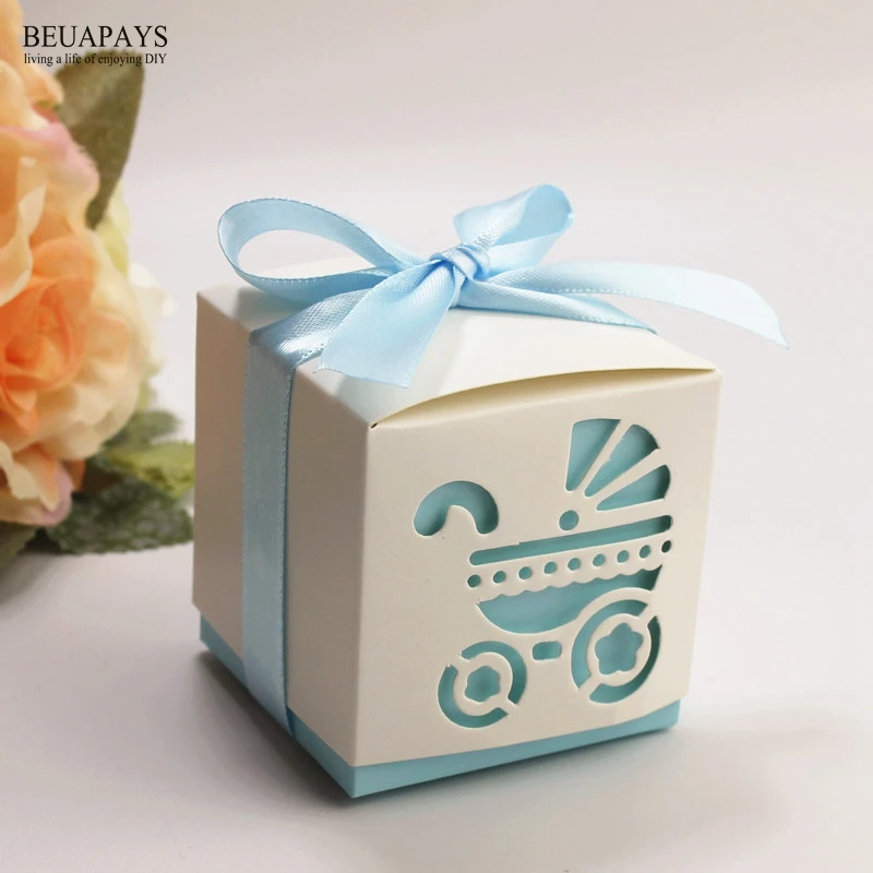 60 шт. Симпатичные Ноги корзину Baby shower коробка конфет это мальчик это девочка День рождения упаковка подарочная коробка DIY полые Европейский коробка конфет