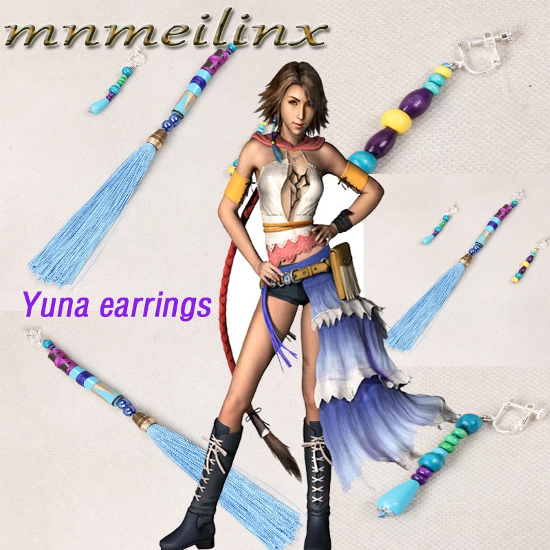 Фэнтези FF Final X 10 Yuna Summoner косплей серьги костюм Косплей Fantasy Yuna's аксессуары 3