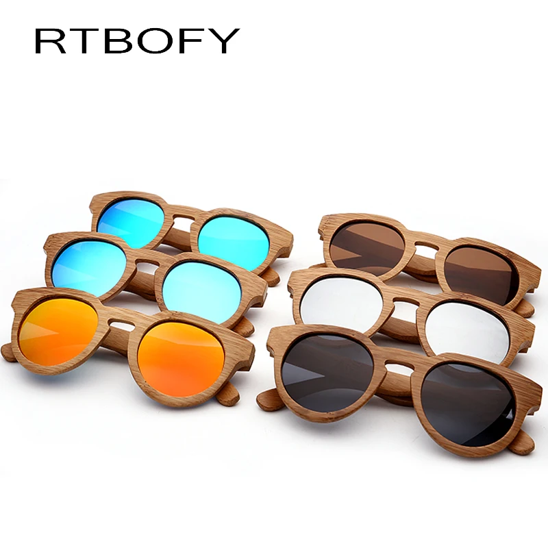 RTBOFY Древесины Солнцезащитные Очки Женщин 2017 Bamboo Марка Назн очки солнцезащитные