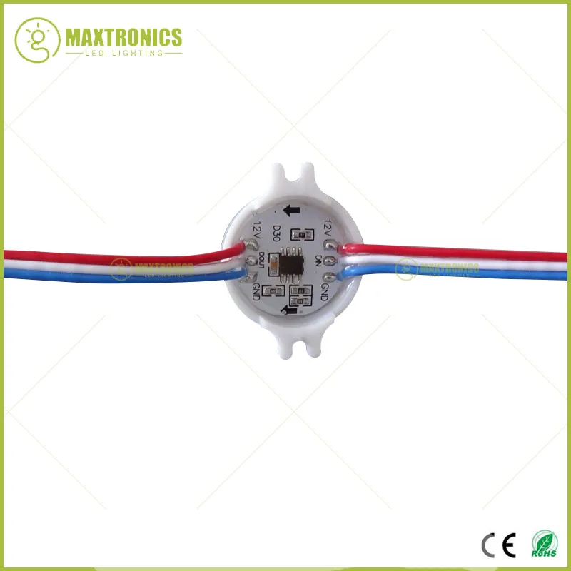 20 шт./лот DC12V WS2811 30 мм Диффузионные светодиодный пиксельный модульный полный Цвет 3 светодиодный s 5050 RGB светодиодный светильник строка D30 модули IP68 0,72 Вт/шт