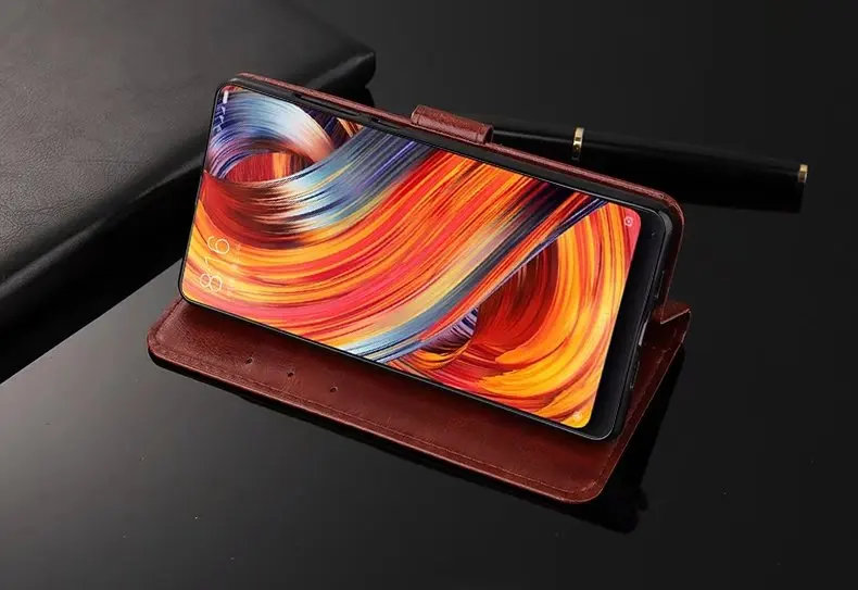 Кожаный чехол-бумажник с подставкой для Xiaomi Mi Mix 2 чехол-книжка Mix/Mi Note 3/Redmi 4X 5A/Mi Max