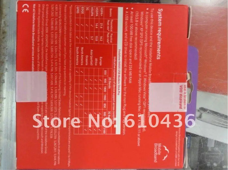 Лидер продаж Бесплатная доставка 100% разблокирована 21 Мбит HSPA + модем Huawei Vodafone k4505