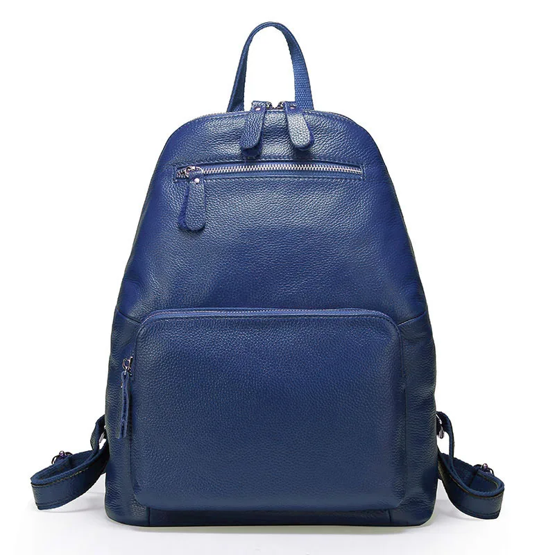Dark Blue ZENCY настоящий мягкий женский рюкзак из натуральной коровьей кожи, первый слой из коровьей кожи, женские рюкзаки, дорожные сумки - Цвет: Dark Blue