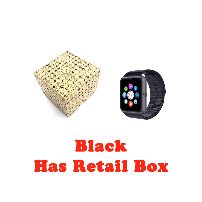 Black Has Box Совершенно новые умные часы Смарт часы уведомление о синхронизации с слотом для sim-карты Bluetooth подключение для Apple iphone Android телефон - Цвет: Black Has Box