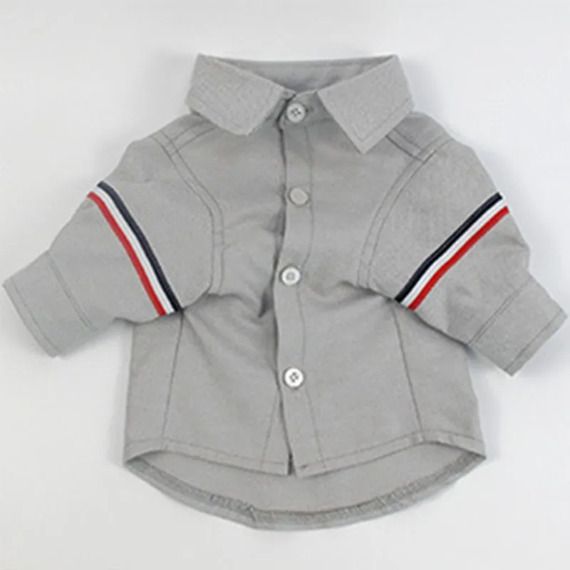 Gray Костюм для собак корейский стиль модный костюм для отдыха для французского одежда для бульдога рубашка с Мопсом деловой костюм для собак Одежда для домашних животных - Цвет: Gray