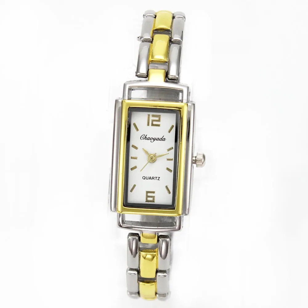 Элегантные Простые Женская Мода прямоугольник Дело браслет часы женские цепи