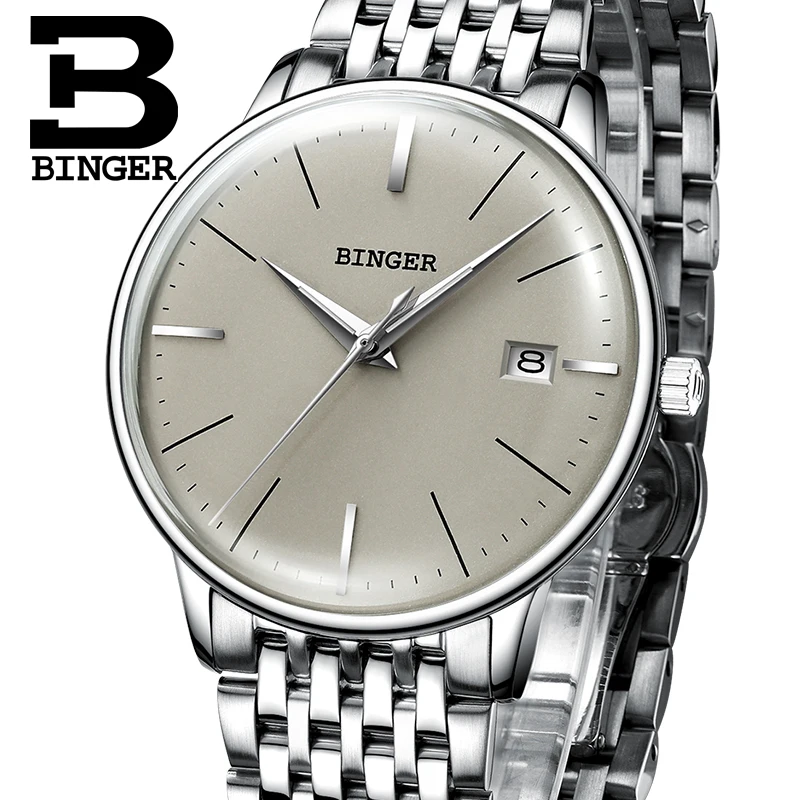 Новые мужские механические часы Бингер брендовые Роскошные Мужские
