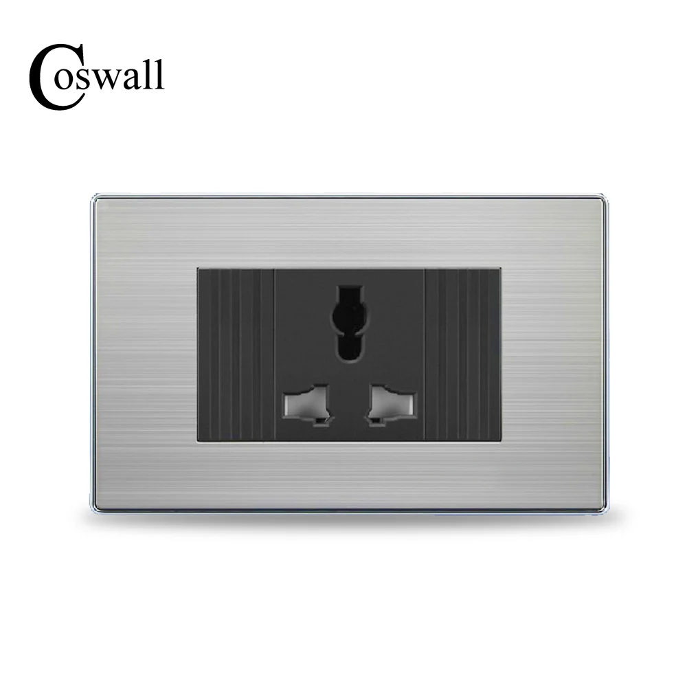 COSWALL 3 отверстия универсальная розетка Роскошная настенная с защитной дверью для