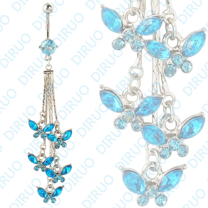 5 шт./партия длинные кольца-бабочки для пирсинга пупка |