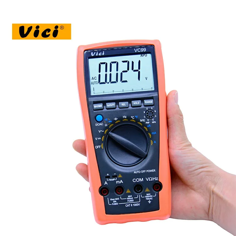 Цифровой мультиметр Vici VC99 Автоматический диапазон 1000 В измеритель сопротивления