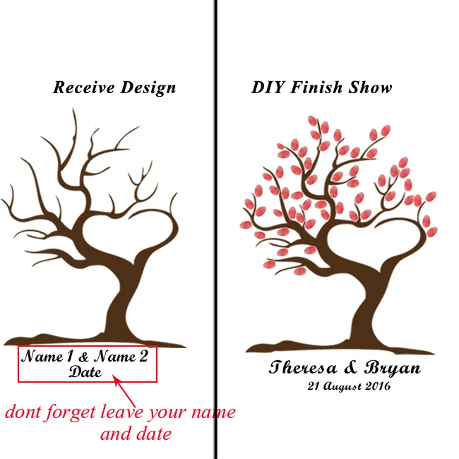 Новое поступление DIY Свадебная Гостевая книга отпечаток пальца печать дерева с чернильной подушечкой декоративная картина холст юбилей вечерние Декор - Цвет: 020
