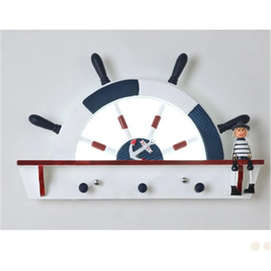 Светодиодный настенный светильник с морским рулем в средиземноморском стиле