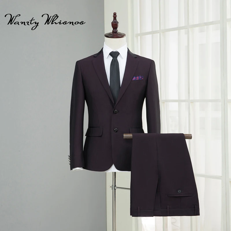 

(Пиджак + брюки + галстук) Высококачественный мужской деловой костюм приталенный классический мужской костюм блейзеры роскошный костюм муж...