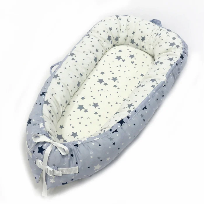Blue Stars Детская кроватка-гнездо переносная съемная и моющаяся кроватка дорожная кровать для детей Младенческая Детская Хлопковая Колыбель - Цвет: Blue Stars
