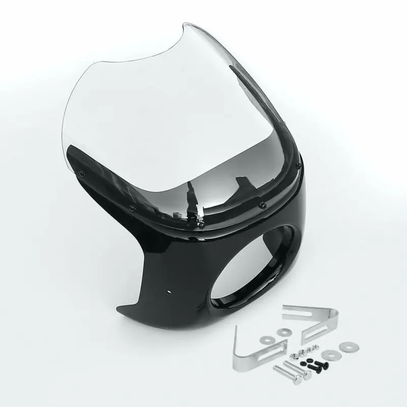 Мотоцикл 7 &quotс круглой головкой светильник лампа обтекателя W/ Clear/дым лобовое