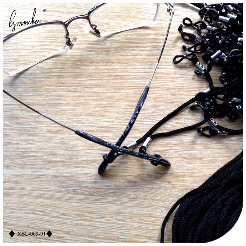 Lymouko 100 шт./лот черный нейлоновый шнур для очков Веревка держатель солнцезащитных