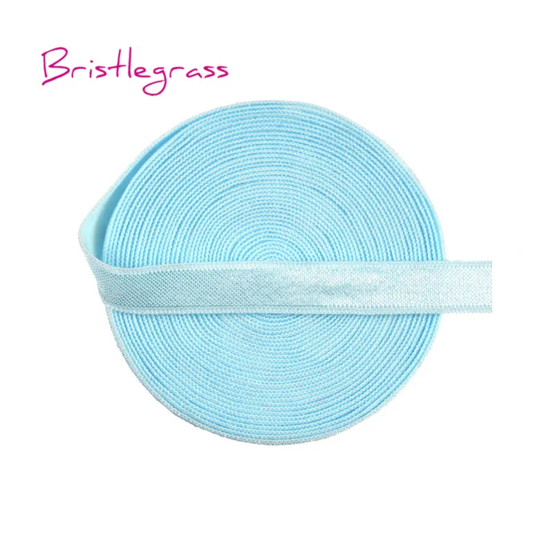 Light Blue BRISTLEGRASS 5 Ярд 3/" 10 мм твердые блестящие не откидные эластичные спандекс атласная лента бюстгальтер ремень платье с повязкой кружевной отделкой DIY шитье - Цвет: Light Blue