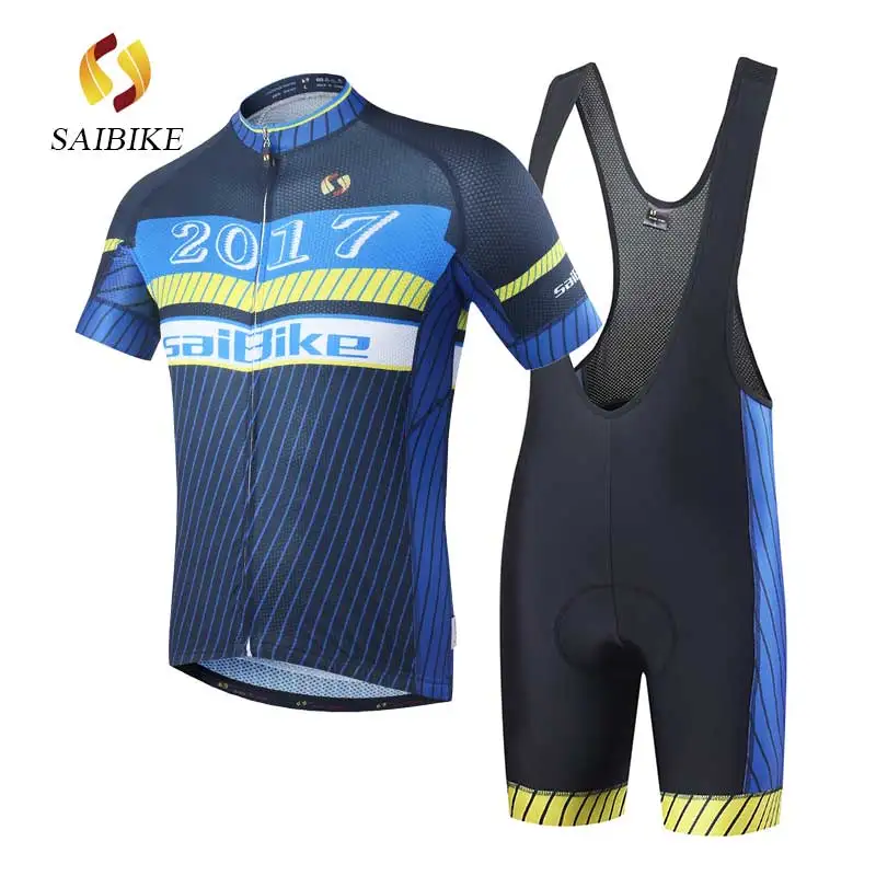 s1646 bib sets SaiBike Велоспорт Джерси для мужчин нагрудник шорты комплект Ropa Ciclismo Одежда быстросохнущая Bicicleta одежда fietskleding wielrennen zomer heren - Цвет: s1646 bib sets