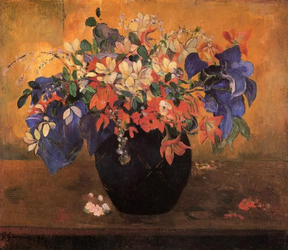 

High quality Oil painting Canvas Reproductions Vase of flowers (1896) by Paul Gauguin hand painted