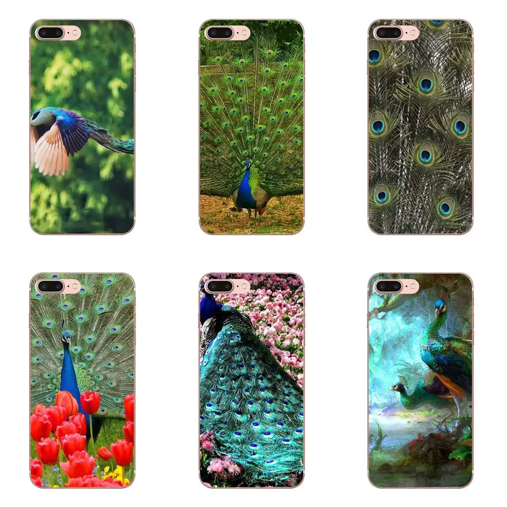 Мягкий чехол из ТПУ для Huawei Honor 4C 5A 5C 5X 6 6C 6A 6X 7 7X 8 9 V8 V10 Y3II Y5II Y6II G8 P7 Play Lite Pretty Peacock