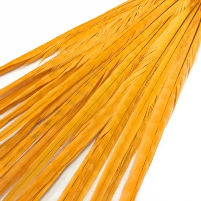 gold yellow 100 штук/красивые перья фазана 20-22 дюйма/50-55 см DIY Красный Цвет Окрашенные фестиваль костюм/украшения для головных уборов - Цвет: gold yellow