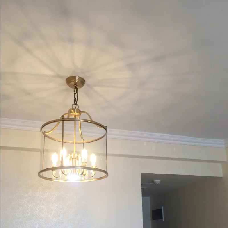 Гардеробная винтажная Золотая Латунная лампа Luz Медные подвесные светильники