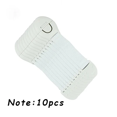 10pcs White 10 шт./лот Детская безопасность Пластик замок для защиты от детей Дверь шкафа Ящики Холодильник туалет блокировки безопасности детей ремень - Цвет: 10pcs White