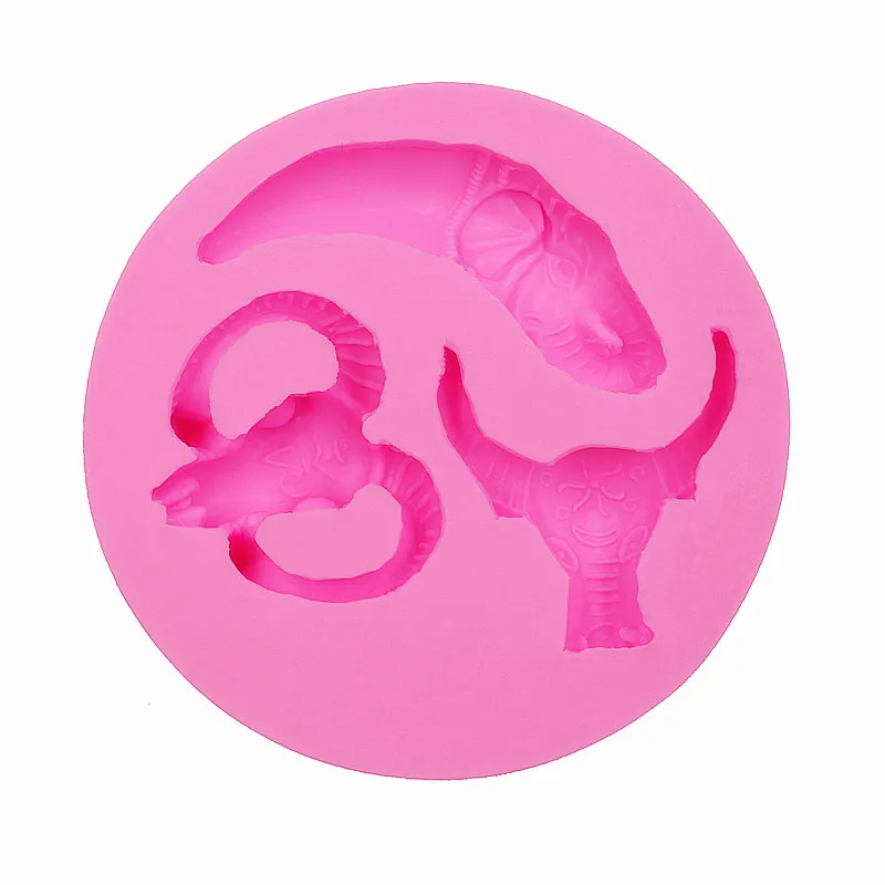 Gadgets помадка Формочки Ngau Tau рога силиконовые формы с длинным рожком Western Food Safe Fondant