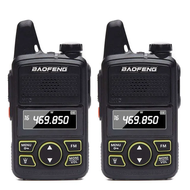 2 шт. BAOFENG BF-T1 мини Детская рация UHF портативная двухсторонняя радио FM функция Ham T1 портативная рация USB HF трансивер - Цвет: package 1