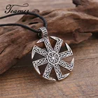 Мужское винтажное ожерелье с кулоном Teamer, амулет серебряного цвета с символом славянской религии Ожерелье солнце, подарки ювелирные изделия-талисманы