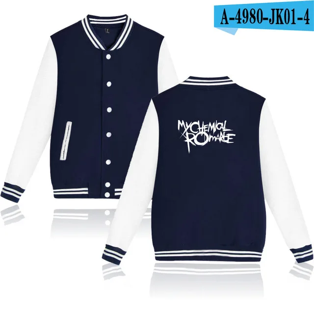 navy blue and white MCRX Повседневная Толстовка Куртка форменное пальто осень зима модные толстовки спортивный костюм хип хоп размера плюс куртки для колледжа одежда - Цвет: navy blue and white