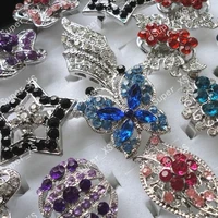 8pcs whole fashion multicolored rhinestone silver plated rose vintage rings for women jewelry bulk lots lr158ng