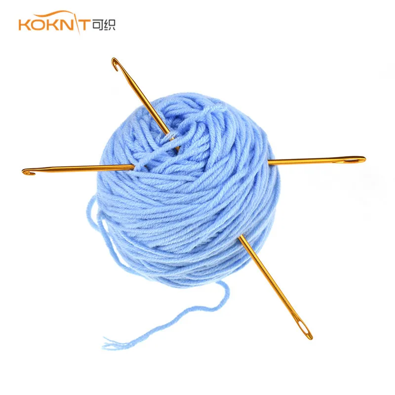 KOKNIT 1 шт. Набор вязаных крючков из алюминия в национальном стиле ручная вязка