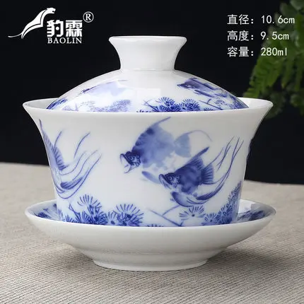 Большой керамический чайный костюм Gaiwan чайная чашка Цзиндэчжэнь Селадон тюрен