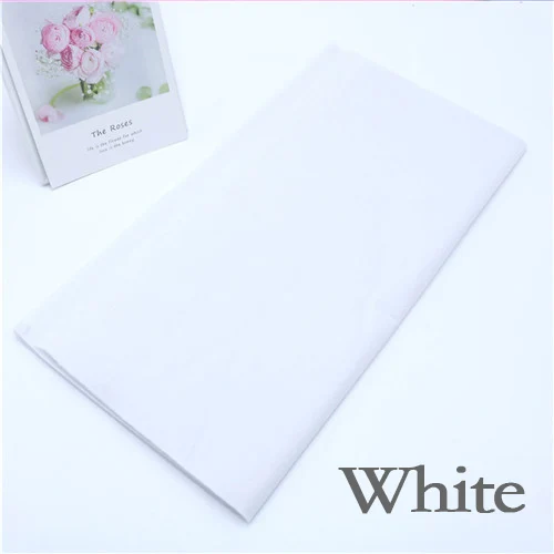 White 40 листов/Лот 50*50 см цветная оберточная бумага для DIY свадебного декора с цветами упаковка для фруктов подарочная упаковка хлопковая бумага - Цвет: White