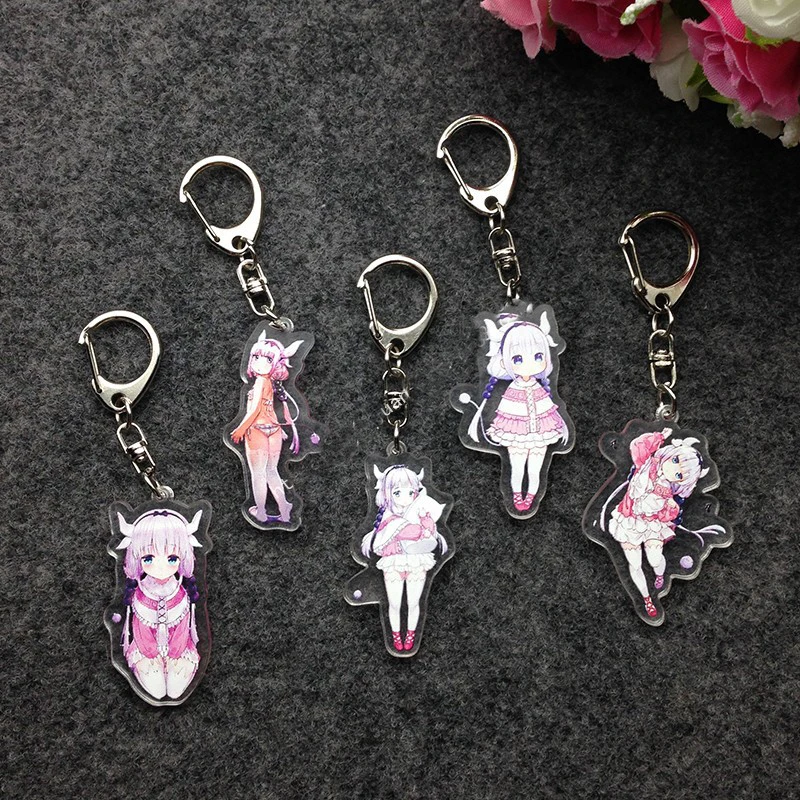 Брелок для ключей с изображением героев аниме Kobayashi san Chi 10 шт./компл.|bag keychain|keychain