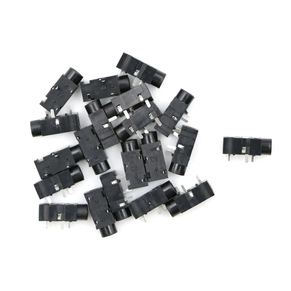 

20PCS 3.5mm 3 Pin DIP Headphone Jack Socket PJ-320A Female Audio Connector