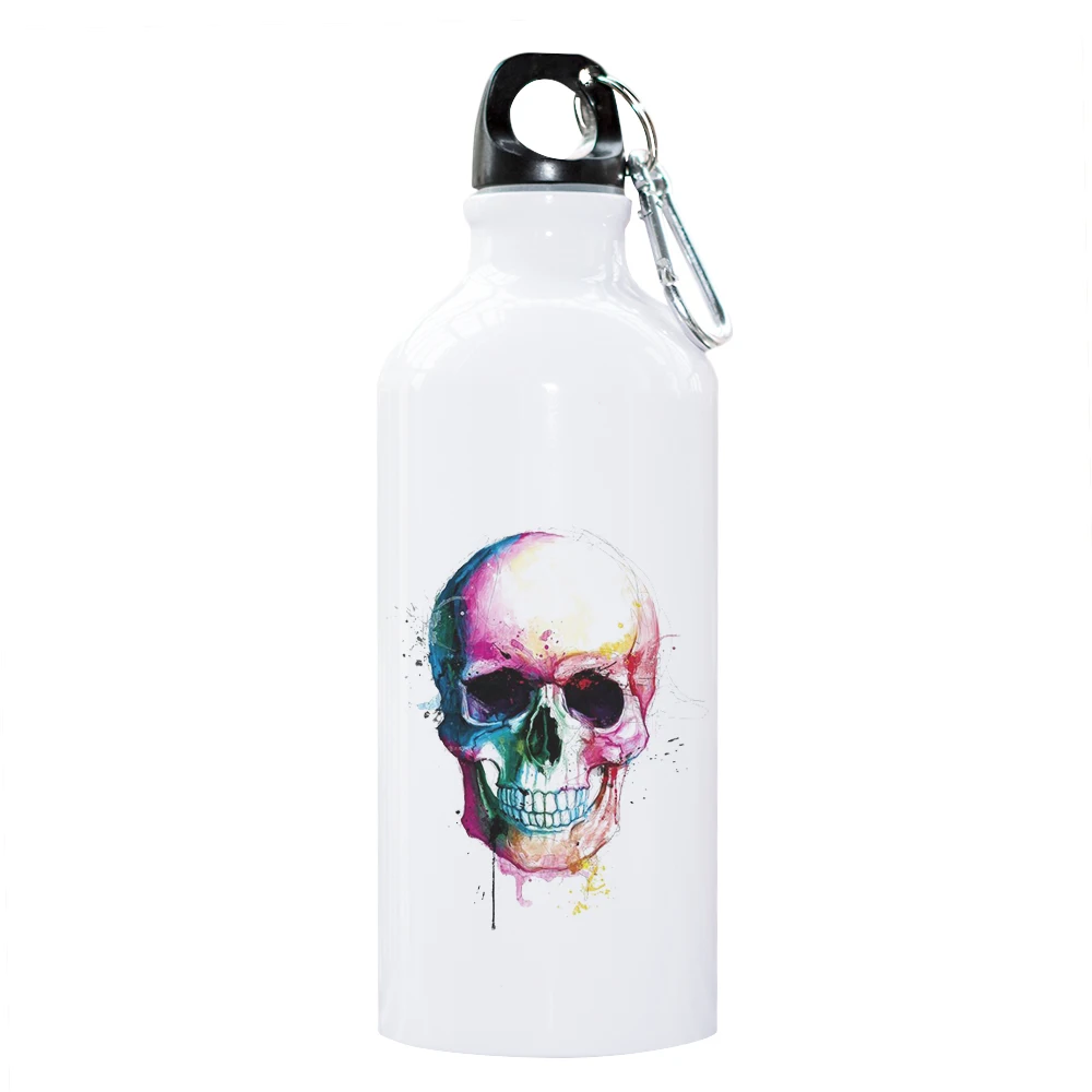 600ml Skull Bottle Aluminum Outdoor Travel Sport Water for Biking Cycling Camping Hiking Fishing Light Photo | Дом и сад