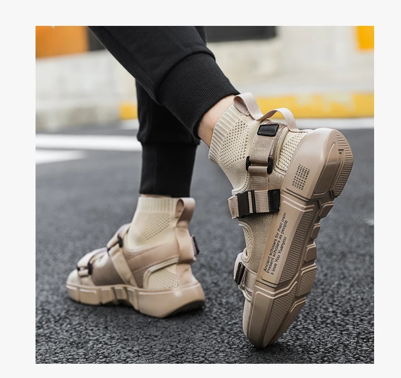 Men Fashion Casual Shoes Outdoor Comfortable white Sneakers New Autumn Winter Popular Hight-Top Walking Shoes High Quality