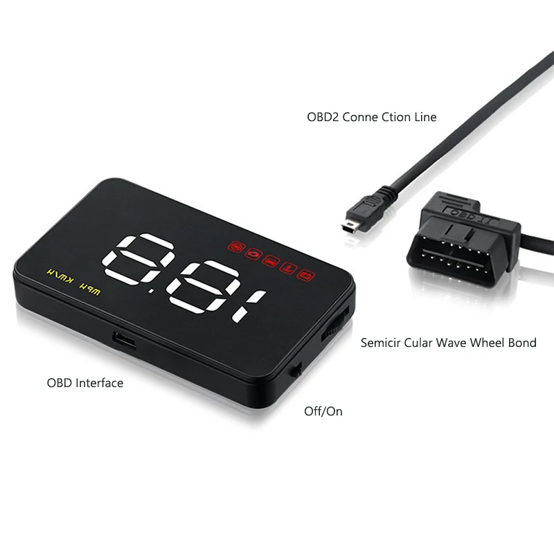 DDHAO A100 HUD Дисплей OBD2 II EUOBD скорости автомобиля проектор лобовое стекло Overspeed